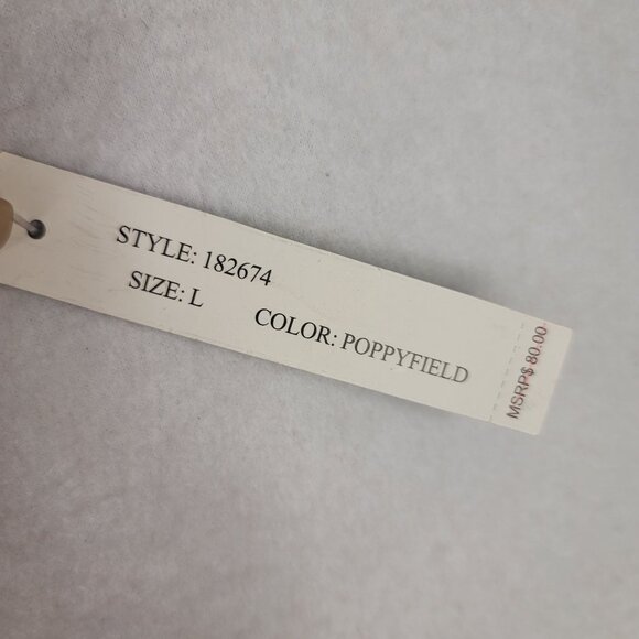 Vintage 90s Sharagano Blouse Jacket L Button Pleated Pockets Red Deadstock NEW - Picture 6 of 10